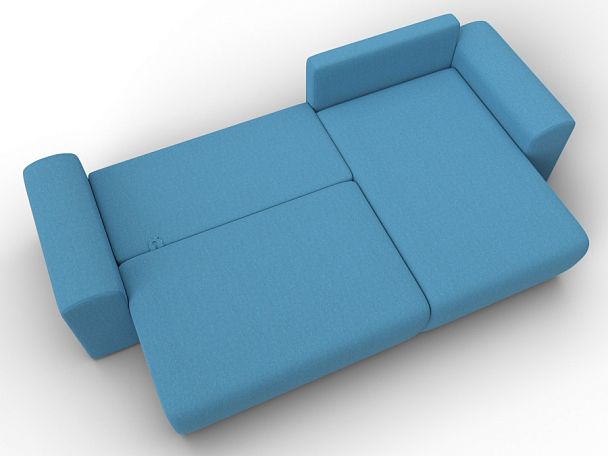 Диван угловой Лига-099 угол универсальный Рогожка голубой - Вид 8