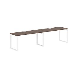 Стол 2-х местный EQWST 3167 Дуб Денвер тёмный/Белый 3126х670х750 EDIS - Фото предпросмотра