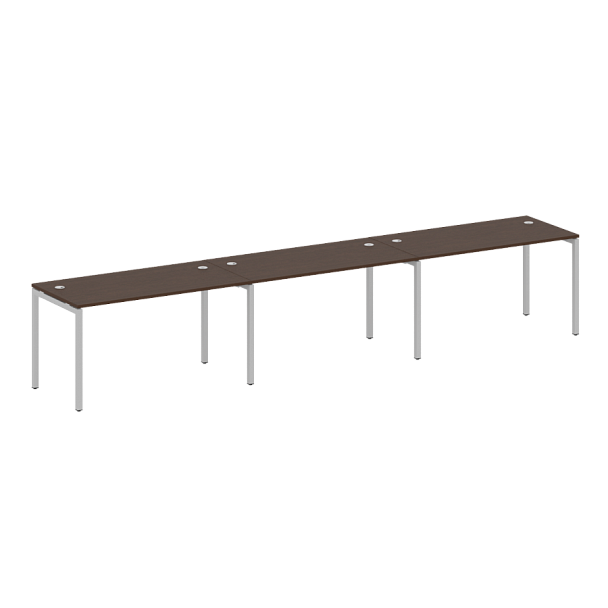 Metal System Quattro Р. ст. на 3 раб. места на П-образном м/к 40БП.СМ-3.3 Венге/Серый металл 4200*720*750 - Вид 1