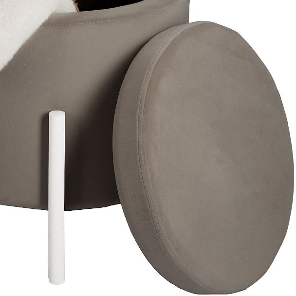 Пуф Кен с местом для хранения Мокко велюр Confetti mocco/белый - Вид 5