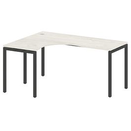 Metal System Quattro Стол криволинейный левый на П-образном м/к 40БП.СА-4 (L) Дуб наварра/Антрацит металл 1600*1200*750 - Фото предпросмотра
