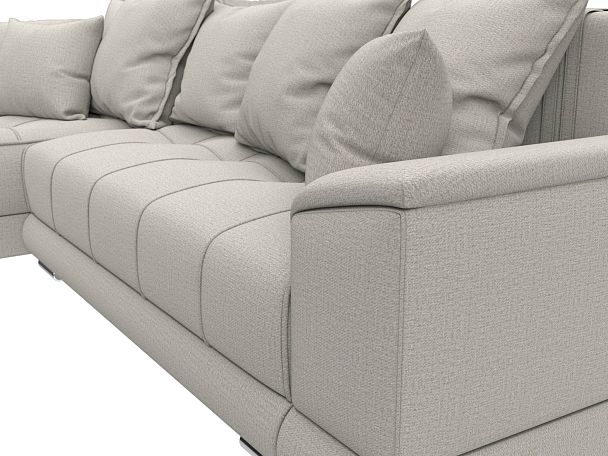 Диван угловой НордСтар левый угол Рогожка бежевый - Вид 4