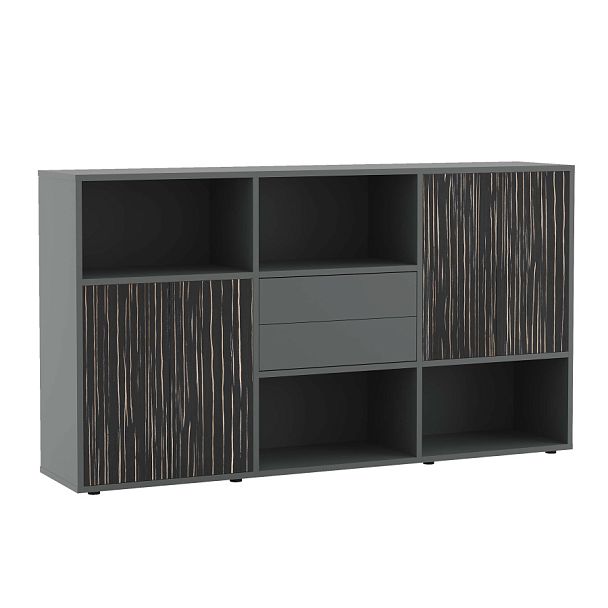 Шкаф средний Dali 227x48x127 эбен антрацит - Вид 1