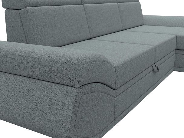 Диван угловой Лига-032 правый угол Рогожка серый - Вид 4