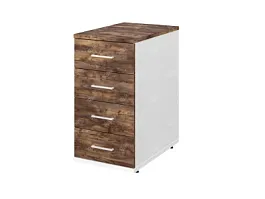 TANDEM RTD038-40-SH Тумба 4 ящика универсальная 400х600х750 Таксония шоколадная/Белый - Фото предпросмотра