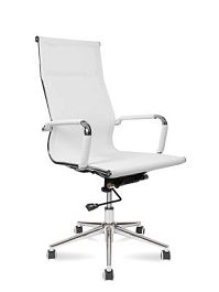 Кресло офисное / Хельмут / (white) сталь + хром / белая сетка - Фото предпросмотра
