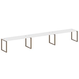 Metal System Р. ст. на 3 раб. места на О-образном м/к БО.СМ-3.5 Белый/Мокко металл 5400*720*750 - Фото предпросмотра