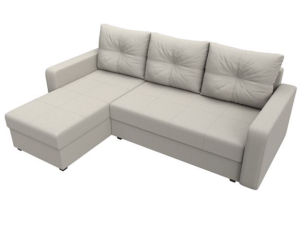 Диван угловой Ливерпуль Лайт левый угол Рогожка бежевый - Вид 5