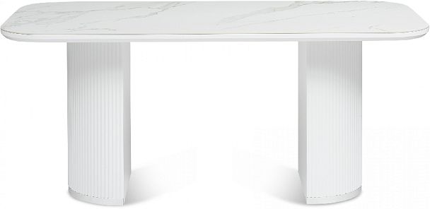 Стол керамический Сайлент 180х90х79 Белый мрамор/Белый - Вид 2