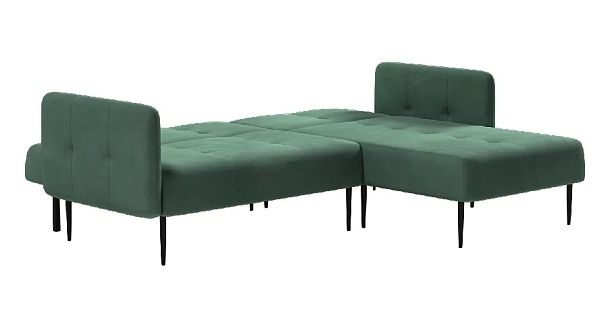 Monaco диван-кровать с шезлонгом, с подлокотниками, бархат зеленый 19 - Вид 6