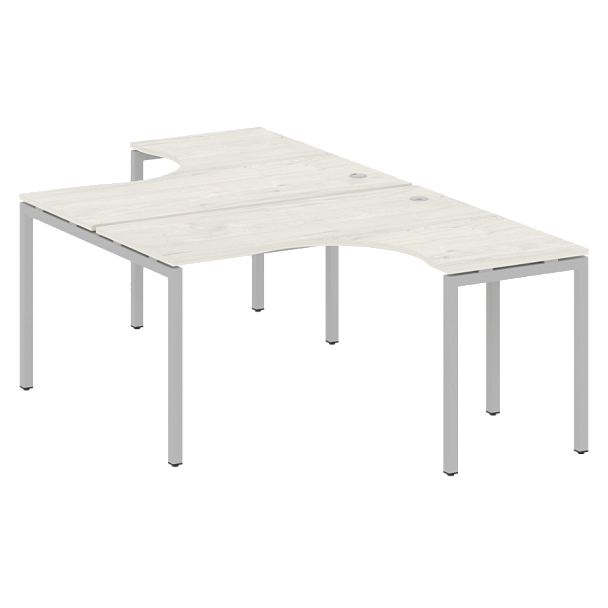 Metal System Quattro Р. ст. криволинейная на П-образном м/к 40БП.РАС-СА-2.3 Дуб наварра/Серый металл 1400*2435*750 - Вид 1