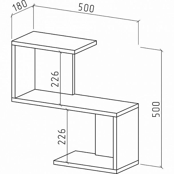 Полка книжная Грейс-1 - Вид 2