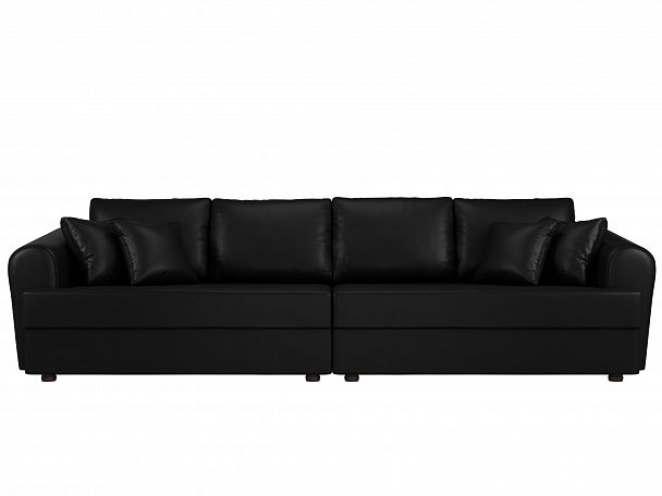 Прямой диван Милтон (полностью экокожа черная) - Вид 2