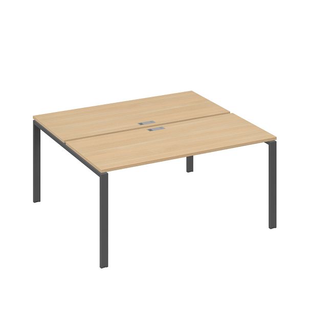 Рабочая станция на металлокаркасе UNO (2х160) A4 А4 Б1 175 БП натуральный дуб / металлокаркас антрацит - Вид 1