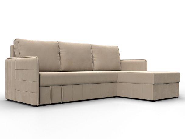 Диван угловой Слим угол универсальный Велюр бежевый - Вид 1