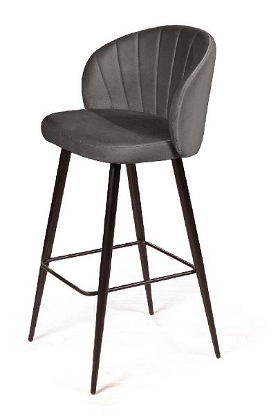 Стул барный Mont Blanc, бархат антрацит 14 / черный конус - Вид 8