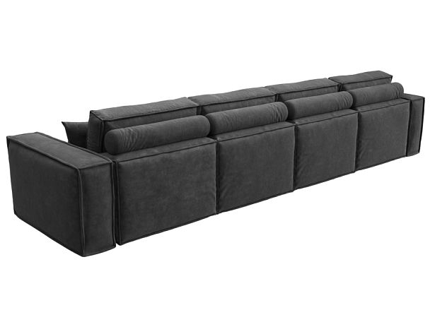 Диван прямой Лига-081 НПБ МегаЛонг Велюр серый - Вид 5