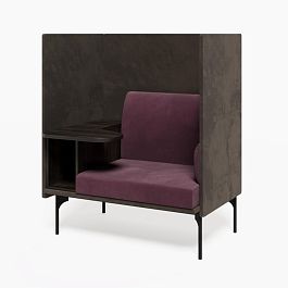 Bridge Диван одноместный BRG-1 Velutto 63/Velutto 23/Дуб Мали/Металл Черный 1115*852*1350 - Фото предпросмотра