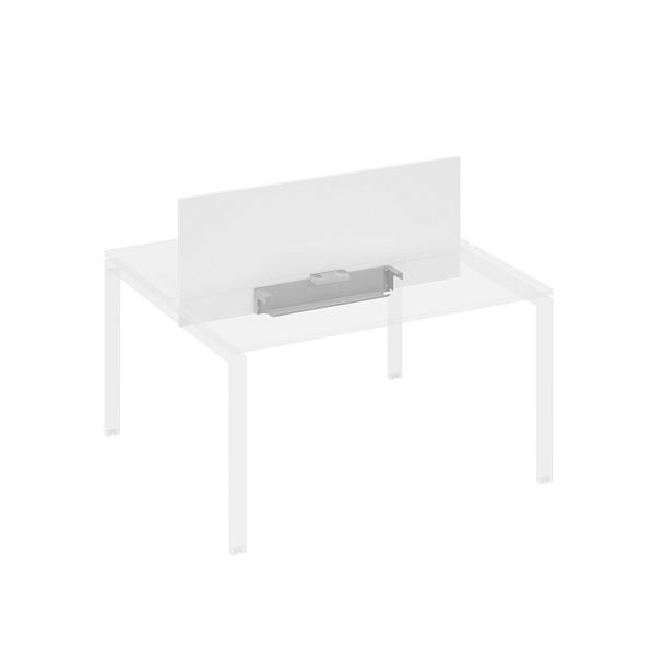 Экран настольный фронтальный для стола 140 с двумя кабель-каналами A4 А4 Б 847 БП белый премиум / металлокаркас антрацит - Вид 1