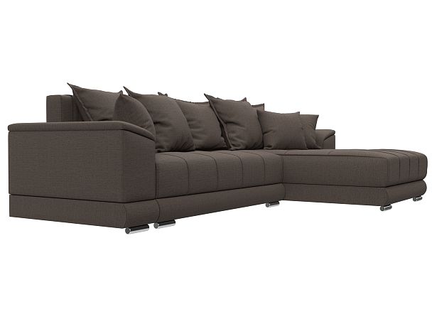 Диван угловой НордСтар правый угол Рогожка коричневый - Вид 3