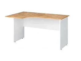 TANDEM RTD013-140L-ME Стол эргономичный левый 1400х900х750 Таксония медовая/Белый - Фото предпросмотра