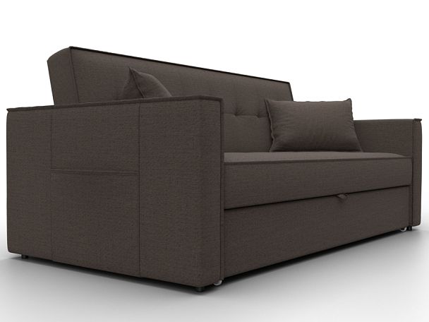 Диван прямой Лига-104 (160) Рогожка коричневый - Вид 3