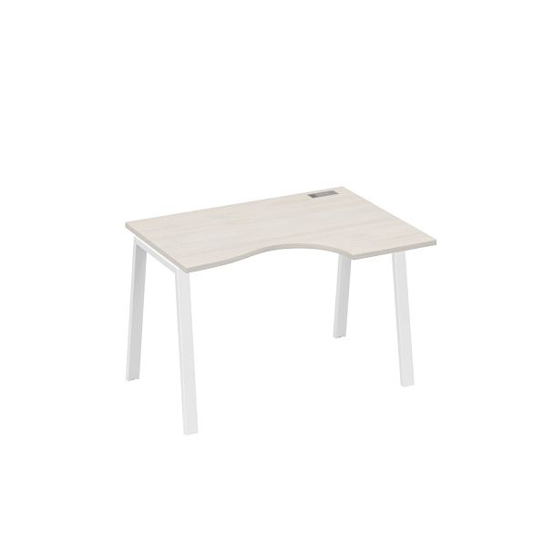 Стол эргономичный правый "Классика" на металлокаркасе TRE A4 А4 Б3 042 БП дуб / металлокаркас белый - Вид 1