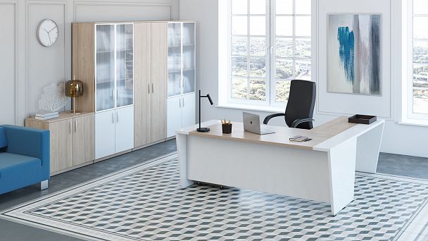 Стол письменный 180, панель - глянец Asti 180x90x75 дуб - Вид 3