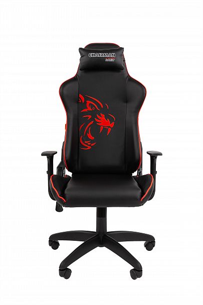 Кресло CHAIRMAN GAME 40, экокожа, черный/красный - Вид 2