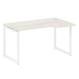 Metal System Quattro Стол криволинейный правый на О-образном м/к 40БО.СА-2 (R) Дуб наварра/Белый металл 1400*900*750 - Фото предпросмотра