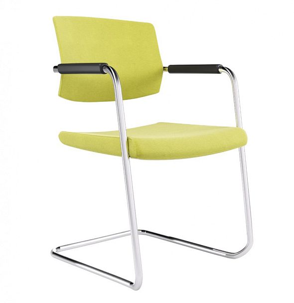 COOL кантилевер Bravo BRA-20 лайм хром/пластик черный "Кресла для посетителей"  ТК-001854000052 лайм - Вид 1