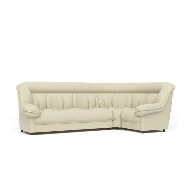 Диван угловой 3У1 Эдельвейс Ed/3y1 экокожа светло-бежевая CN1112 - Вид 1