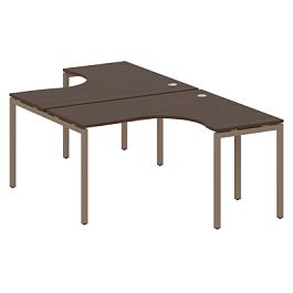 Metal System Quattro Р. ст. криволинейная на П-образном м/к 40БП.РАС-СА-2.3 Венге/Мокко металл 1400*2435*750 - Фото предпросмотра