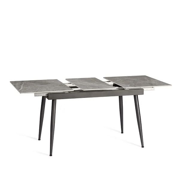 Стол обеденный Балморал/Balmoral 120-160x80x75см, столешница керамика (глянцевая)/опоры металл, серый/чёрный - Вид 7