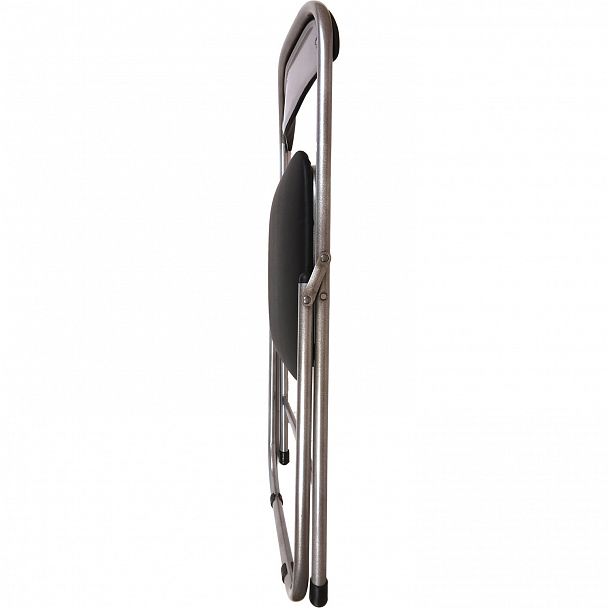 Стул складной для дома и офиса РС04, серебристый каркас, кожзам черный - Вид 5