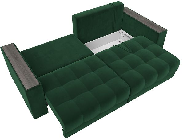 Диван прямой с декором Лига-049 НПБ Велюр зеленый - Вид 9