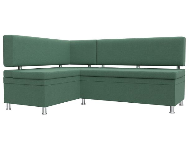Диван кухонный угловой Стайл левый угол Рогожка зеленый - Вид 1