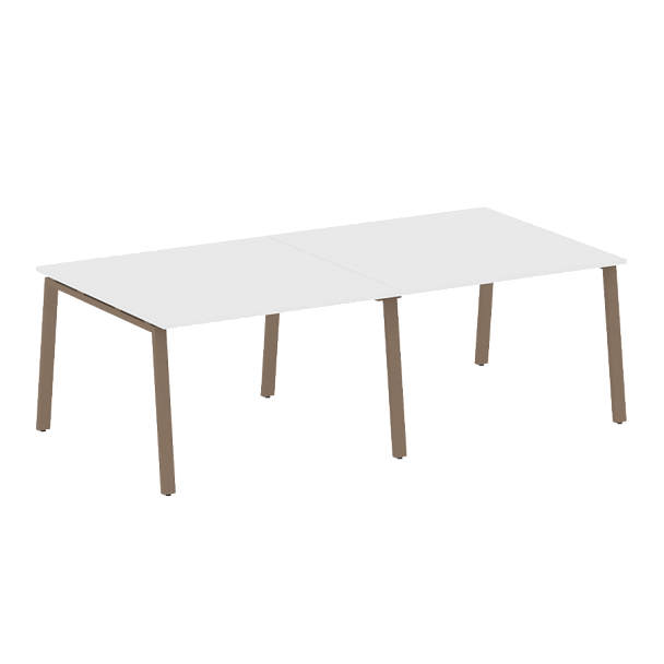 Metal System Перег. стол (2 столешницы) на А-образном м/к БА.ПРГ-2.2 Белый/Мокко металл 2400*1235*750 - Вид 1