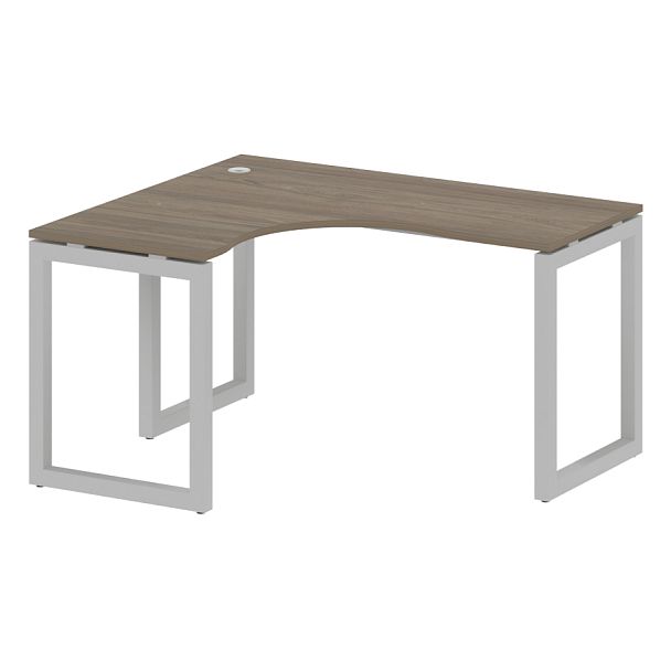 Metal System Quattro Стол криволинейный левый на О-образном м/к 50БО.СА-3 (L) Вяз/Серый металл 1400*1200*750 - Вид 1