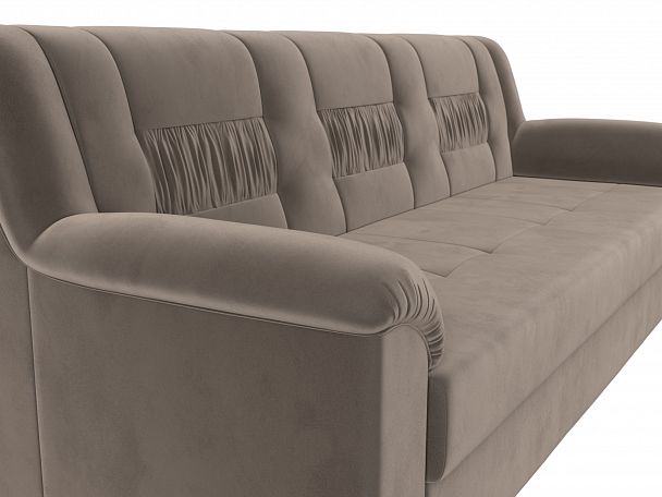 Прямой диван Карелия (полностью велюр коричневый) - Вид 4