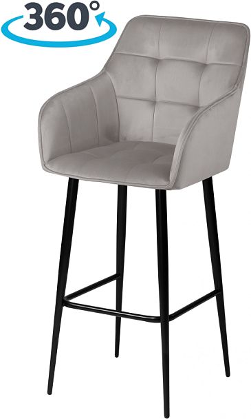 Комплект барных поворотных кресел Мони К, Confetti silver/черный, 2 шт. - Вид 1