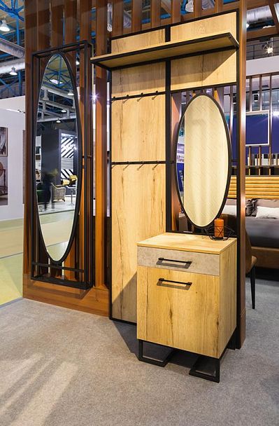 Панель для прихожей с зеркалом Loft Дуб Табак - Вид 4