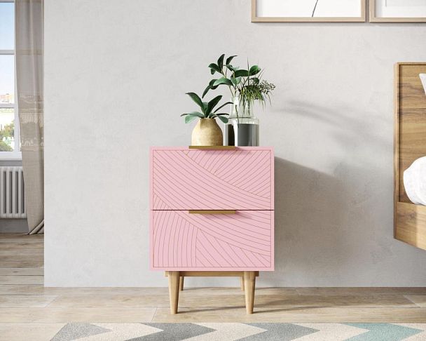 Тумбочка с двумя ящиками Line LN07/GR1/pink - Вид 4