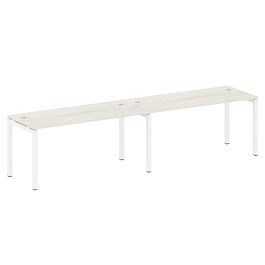 Metal System Quattro Р. ст. на 2 раб. места на П-образном м/к 50БП.СМ-2.4 Дуб наварра/Белый металл 3200*720*750 - Фото предпросмотра