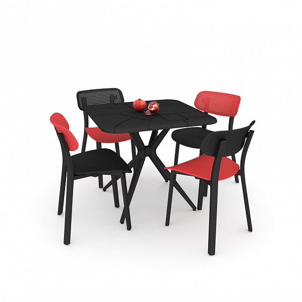 Обеденная группа Sheffilton SHT-DS131 черный/красный - Вид 2