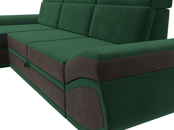 Диван угловой Лига-032 левый угол Велюр зеленый - Вид 4