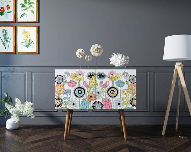 Комод на высоких ножках Berber малый арт BB13/Print_03 - Вид 2