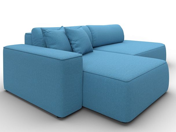 Диван угловой Лига-065 БП угол левый Рогожка голубой - Вид 3