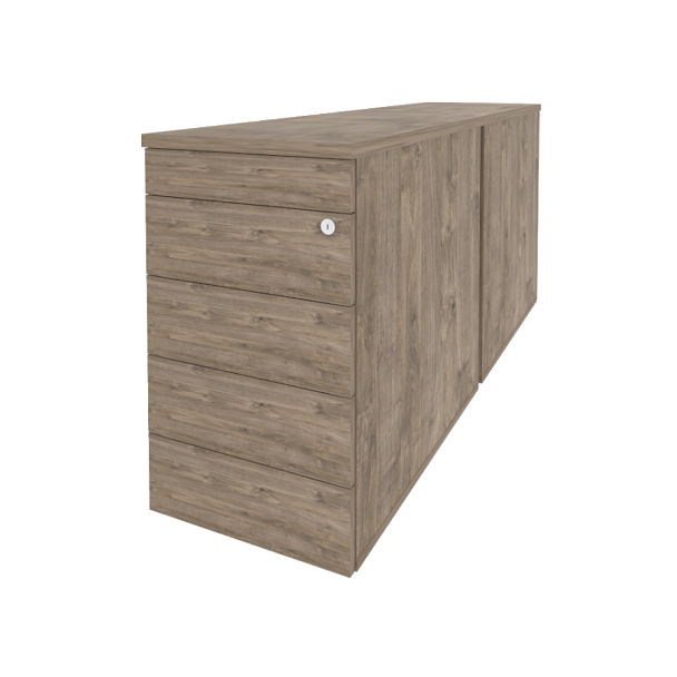 Onix Тумба двойная приставная/опорная (TIP-ON) O.TPO-2.8 TIP Тиквуд темный 432*1635*750 - Вид 1