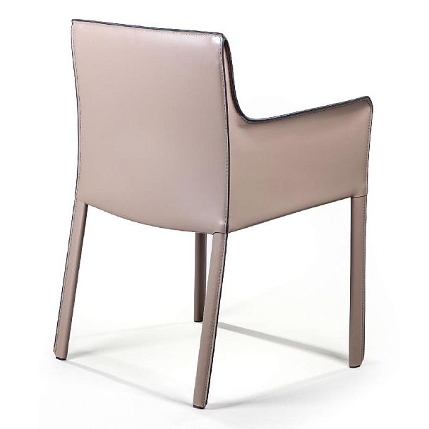 Стул с подлокотниками Barrie, кожа капучино - Вид 5